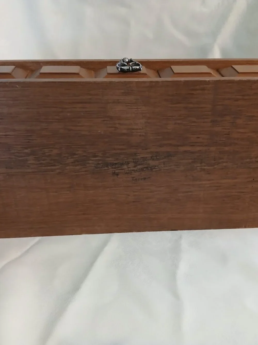 Vintage Mont. Wards Wooden Valet Box with Roll Top Compartment